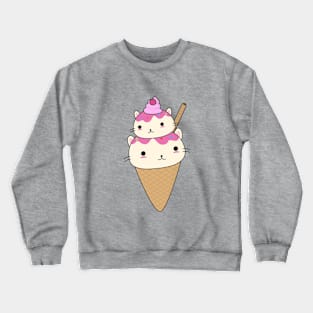 Cute Cat Ice Cream Cone T-Shirt Crewneck Sweatshirt